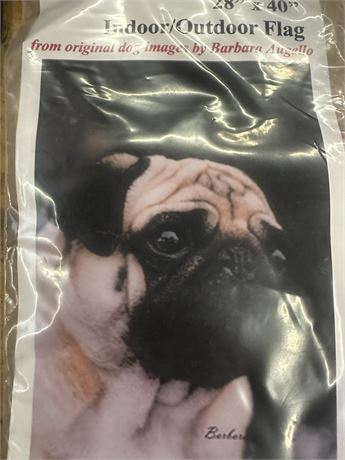 Indoor outdoor flag Pug