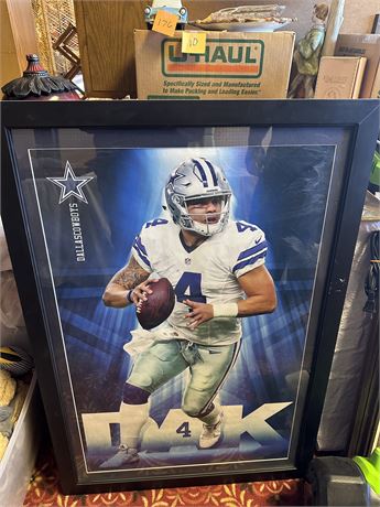 Dak Prescott #4 Dallas Cowboys Framed Poster