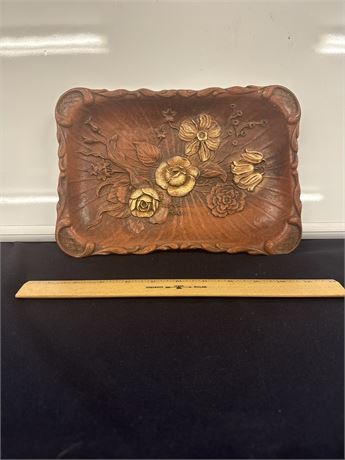 Carved Floral Trinket Tray