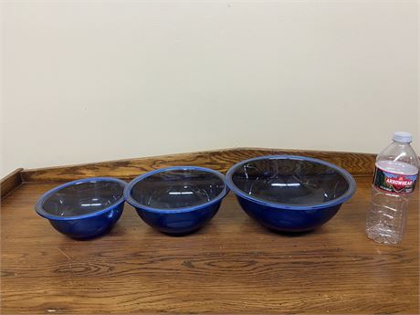 Vintage Pyrex Cobalt Blue Mixing Nesting Bowls