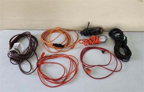 Assorted Power Cords & Trouble Light Pair