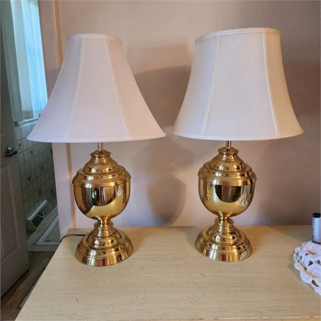 Pair of Brass Lamps - 26"