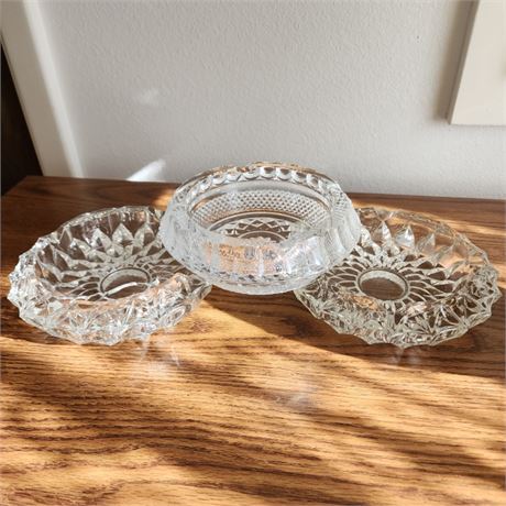 Vintage Cut Glass/ Crystal Ash Trays