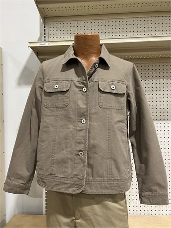 Size L Dri Duck For Her Olive Light Brown Canvas Work Jacket