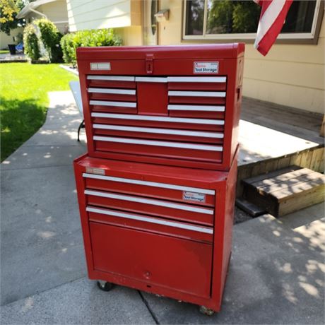 Nice Rolling Double Stack Tool Chest - 27x18x47