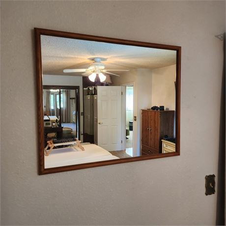 Nice Wood Framed Wall Mirror - 31x25