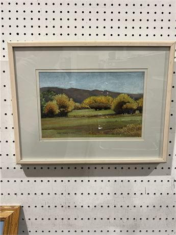 Mike Caskey “Empty Pastures” Pastel Framed Artwork