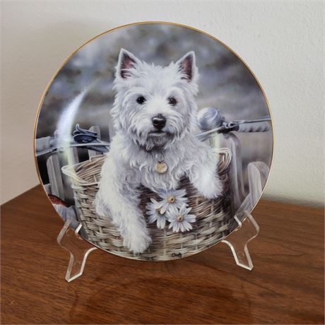 😍West Highland Terriers "Hitching a Ride" Collectible Numbered Plate