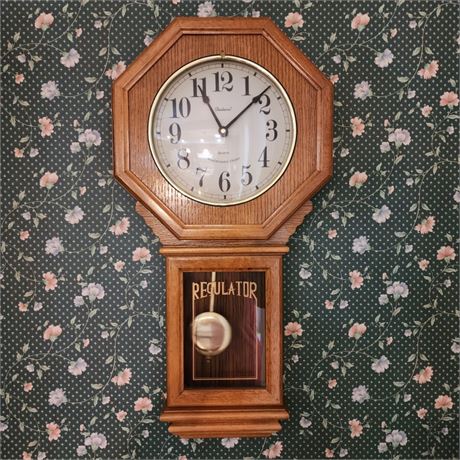 Regulator Oak Wall Clock - 26"⬆️