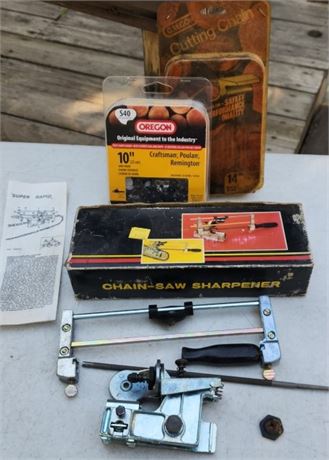 Chain Saw Sharpener & Chain Blade Pair