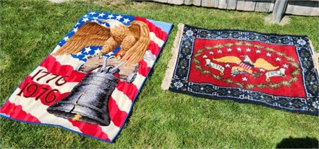 Nice Vintage Bicentennial Rugs - 56x55 and 46x35