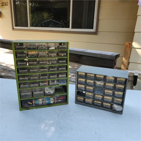 Hardware Organizer Pair w/ Contents - 12x6x12 / 12x6x9