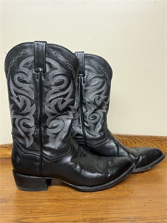 Size 12 Dan Post Black Western Cowboy Boots