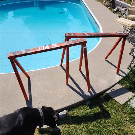 Metal Saw Horse Pair - 38"x 4' (adjustable legs)