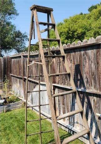 Vintage Wood Ladder - For Decor Only as it is unstable