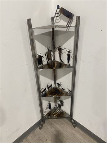 Metal Art Corner Bookshelf