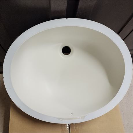 NEW Karran York Bisque with Overflow Undermount Sink #1 - 18½ x 15 x 5¼