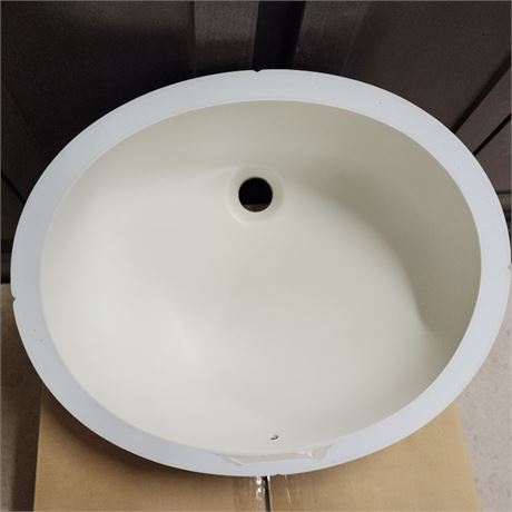 NEW Karran York Bisque with Overflow Undermount Sink #5 - 18½ x 15 x 5¼