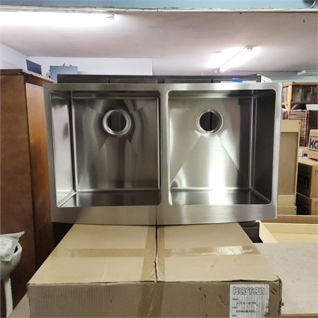 Karran EL88 Stainless Undermount Sink w/ Grates #2