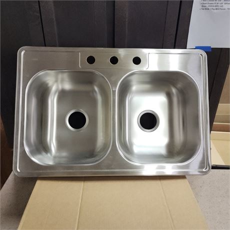 New 50/50 Stainless Dual Sink