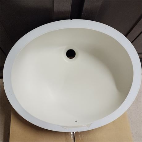 NEW Karran York Bisque with Overflow Undermount Sink #2 - 18½ x 15 x 5¼