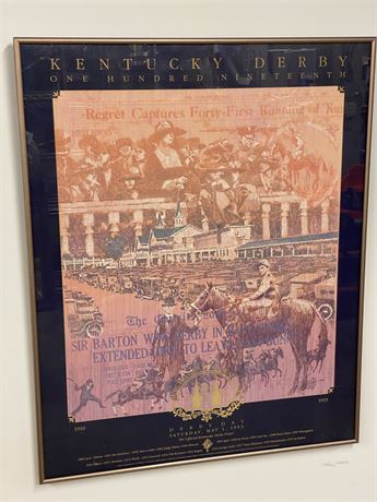 Official 1993 Kentucky Derby Framed Poster