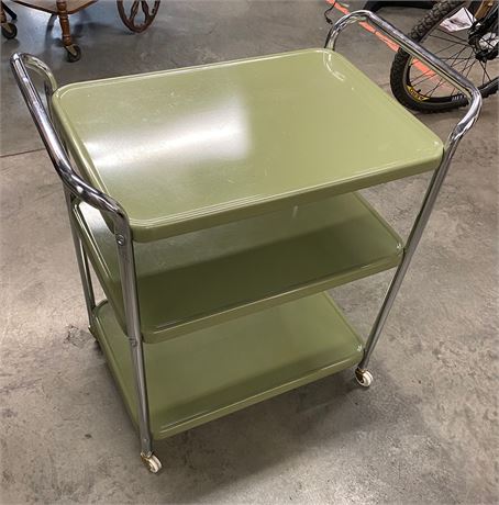 Rolling Metal Kitchen Dining or Bar Cart