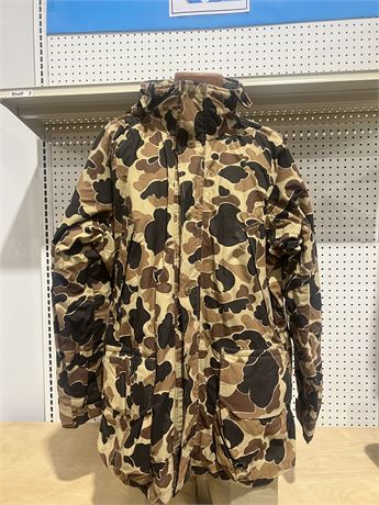 Columbia Size XL Goretex Duck Hunting Camo Hooded Jacket