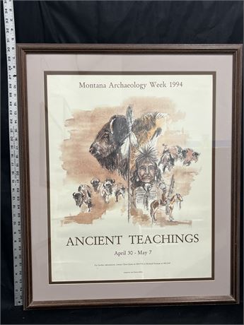 Ann Patterson Bishop Montana Archeology Week 1994 Ancient Teachings Framed Print