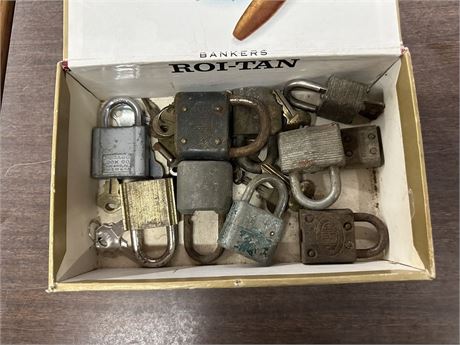 Box of Antique Locks and Keys