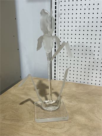 Hand Blown Glass Flower Sculpture