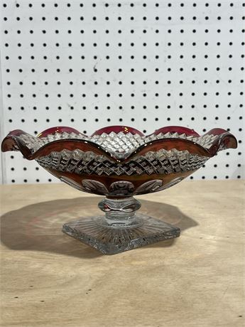 Westmoreland Waterford Ruby Flash Glass Bowl