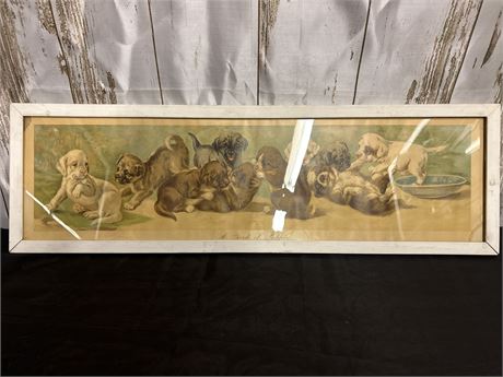 A Yard Of Puppies Painting