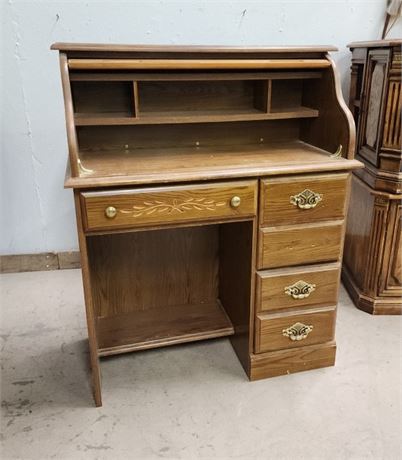 Small Roll Top Desk - 34x18x43