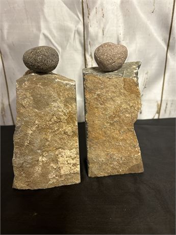 Two Rock Sculptures Made In HONDURAS