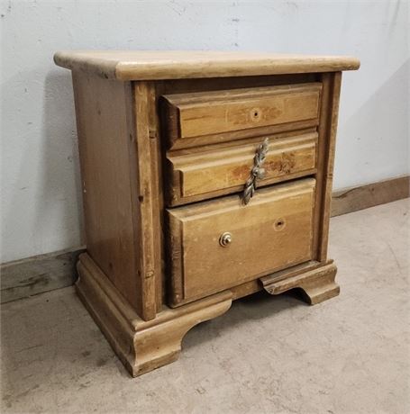 Vintage Heavy Wood Night Stand - 23x16x24