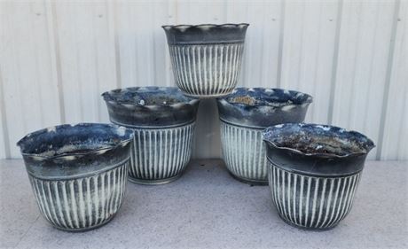 Plastic Flower Pots w/ Soil - 11" and 14" Diameters