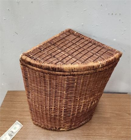 Wicker Corner Hamper