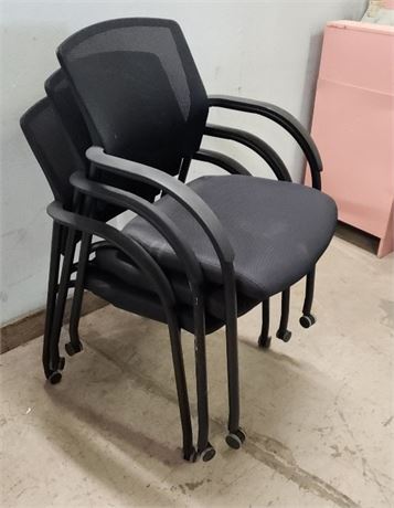 Nice Stackable Rolling Chair Trio