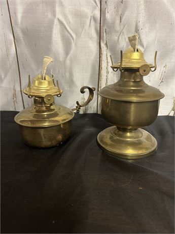 Two vintage oil lamps