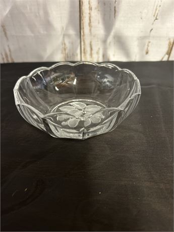 Cute Little  Table Dish With Leaves And Fruit Imprinted On The Bottom Of Dish