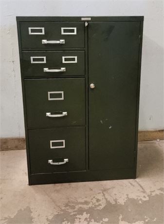 Vintage Locking File Cabinet w/ Inner Safe (no combo) 27x16x40