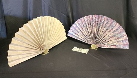 Brass Asian Style Fan Pair