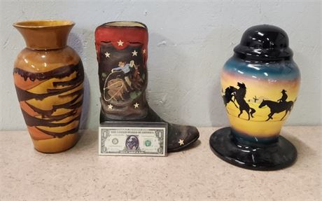 Western Style Vase Trio