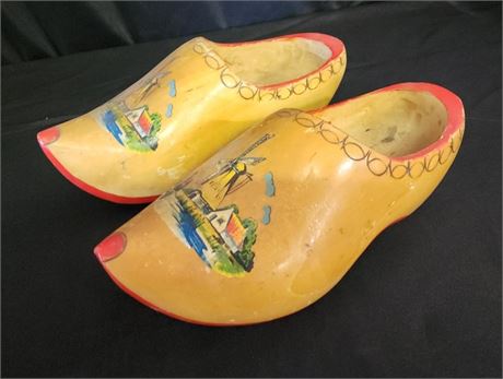 Hand Carved Vintage Holland Clogs