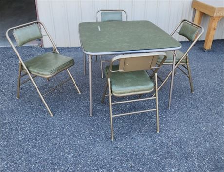 Vintage Folding Table w/ Chairs set - 35x35