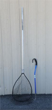 Adjustable  7' Fish net & 36" gaffe