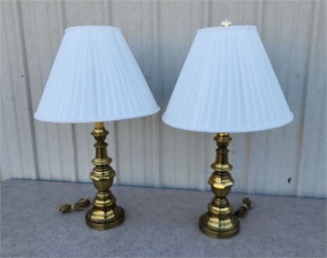 Brass Table Lamp Pair - 30"⬆️