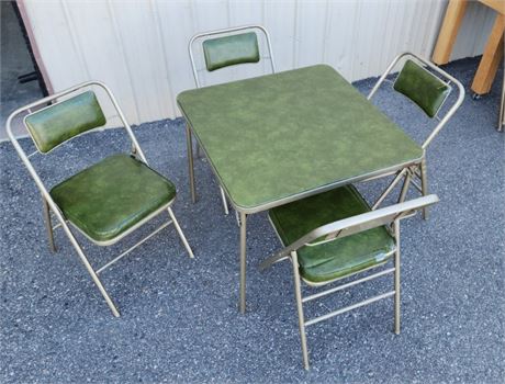 Vintage Folding Table & Chairs - (30x30)