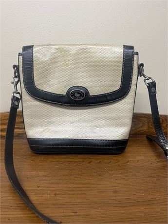 Vintage Dooney & Burke Beige and Black Crossbody Bag